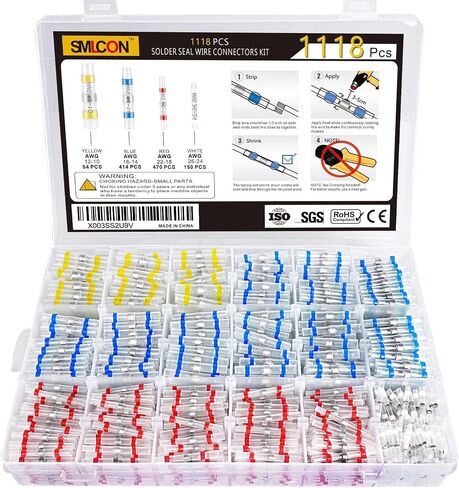 340PCS Solder Seal Wire Connectors - Heat Shrink Wire Connectors Waterproof Solder Butt Connector Kit Insulated Terminals for Marine Automotive Boat Truck Wire Joint in Saudi Arabia