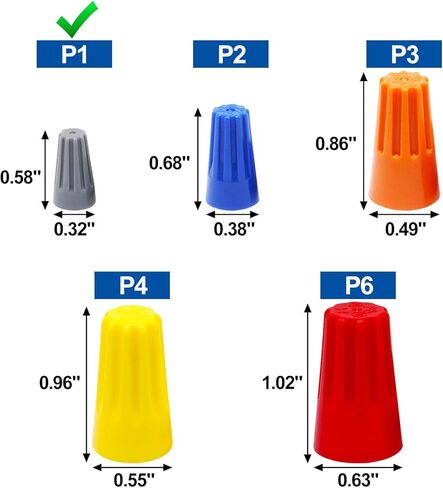 صواميل الأسلاك، أغطية الأسلاك، الموصلات الكهربائية، موصلات الأسلاك العازلة، صامولة الأسلاك، موصلات صواميل الأسلاك، إدراج ملفوف مع زنبرك، للتوصيل السريع (رمادي، 60 قطعة) in Kuwait