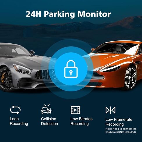 كاميرا داش كام أمامية وخلفية 4K، كاميرا داش كام مدمجة 5G Wi-Fi GPS، بطاقة مجانية 32 جيجابايت، رؤية ليلية، زاوية واسعة 170 درجة، WDR، وضع انتظار 24 ساعة، يدعم 512 جيجابايت كحد أقصى in Saudi Arabia