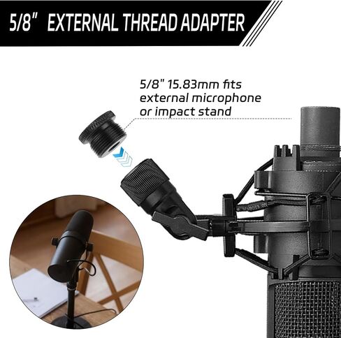 2 Pcs Microphone Stand Adapter Mic Stand Adapter Thread Adapter Microphone Adapter 1/4 Female to 5/8 Male Screw Thread Tripod Adapter for Camera Stand in Saudi Arabia