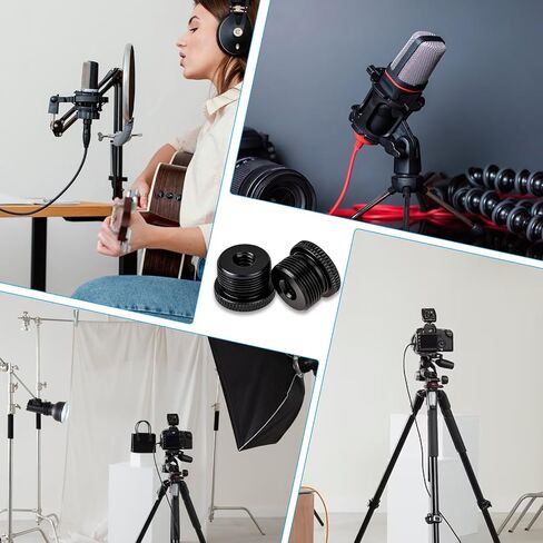 2 Pcs Microphone Stand Adapter Mic Stand Adapter Thread Adapter Microphone Adapter 1/4 Female to 5/8 Male Screw Thread Tripod Adapter for Camera Stand in Saudi Arabia