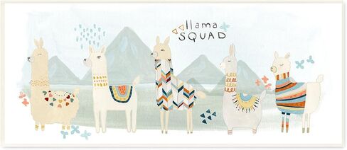 Stupell Industries Llama Squad, Design by June Erica Vess Art, 7x17, Wall Plaque in Saudi Arabia