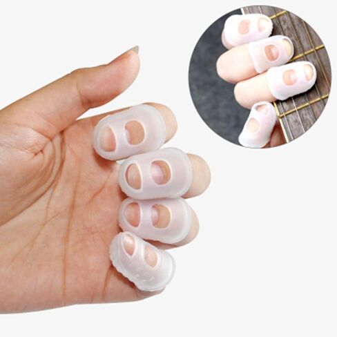 40 Pcs Guitar Fingertip Protectors, Silicone Guitar Finger Guards, Guitar Fingertip Protection, Covers Caps for Stringed Instruments Like Guitar, Ukulele, Bass, Sewing and Embroidery (5 Sizes) in Kuwait