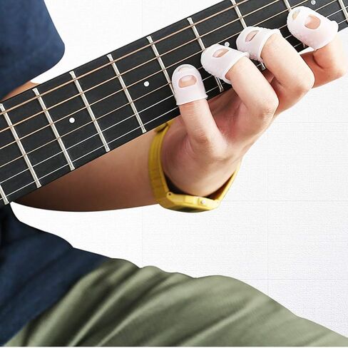 40 Pcs Guitar Fingertip Protectors, Silicone Guitar Finger Guards, Guitar Fingertip Protection, Covers Caps for Stringed Instruments Like Guitar, Ukulele, Bass, Sewing and Embroidery (5 Sizes) in Kuwait