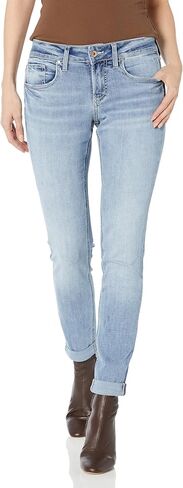Silver Jeans Co. Women's Girlfriend Mid Rise Slim Leg Jeans in Saudi Arabia