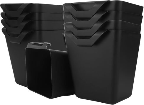 12 PCS Hanging Cup Holders Rolling Cart Accessories Utility Cart Accessories Hanging Pencil Holder Space Saving Hanging Storage Basket for Home Decor Office Art Craft Supplies, Black in Kuwait