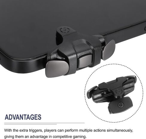 MECCANIXITY Gaming Trigger Mobile Game Controller 3rd Double Side Fire Keys Shooter حساسة باللون الأسود للهاتف الخليوي 4.7-6.5 بوصة in Saudi Arabia