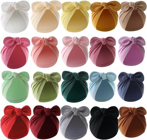 قبعة QandSweet للفتيات الصغيرات قبعات قطنية للرضع معقودة على شكل أرنب من عمر 0 ​​إلى 12 شهرًا in Kuwait