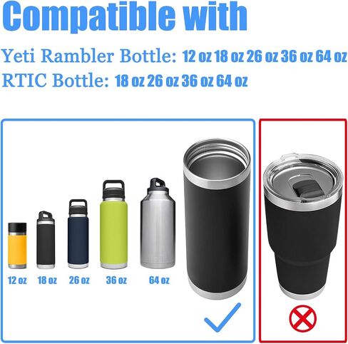 Straw Lids for YETI Rambler Bottle 12 18 26 36 68 oz, Rubber Coated Bite Valve Flexible Handle Lid for Yeti Straw Lid or Chug Cap Top Replacement Water Bottle Accessories in Saudi Arabia