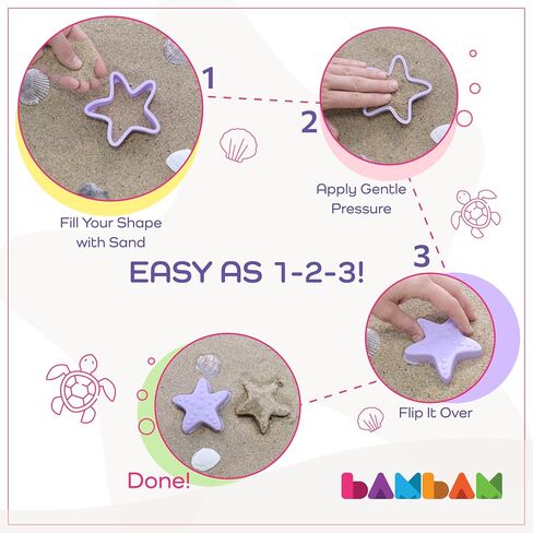 BAMBAM Baby – Premium Silicone Beach Toys for Toddlers & Baby | 100% BPA Free, Safety Tested | 8 Piece Sand Bucket Set for Kids Ages 6 Months and Up (Beach Blue) in Saudi Arabia
