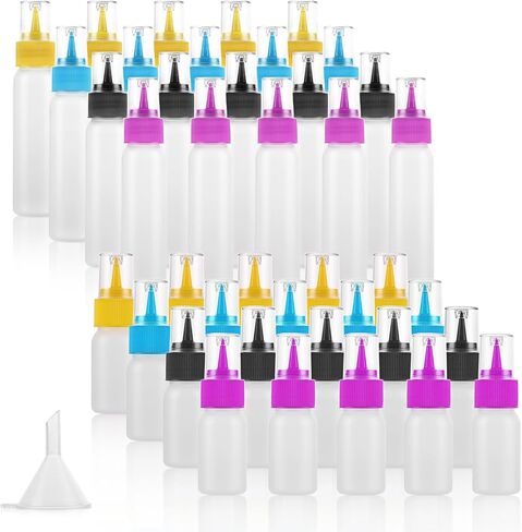40 Pack Small Squeeze Writer Bottles 2 Oz, 20 Each (1 & 2 Oz) Small Cookie Icing Bottles, Small Easy Squeeze Bottle for Food Coloring, Food DIY & Ice Cream Decoration in Kuwait