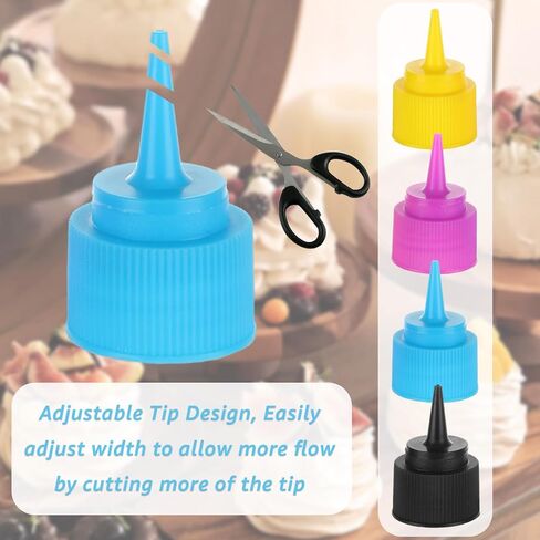 40 Pack Small Squeeze Writer Bottles 2 Oz, 20 Each (1 & 2 Oz) Small Cookie Icing Bottles, Small Easy Squeeze Bottle for Food Coloring, Food DIY & Ice Cream Decoration in Kuwait
