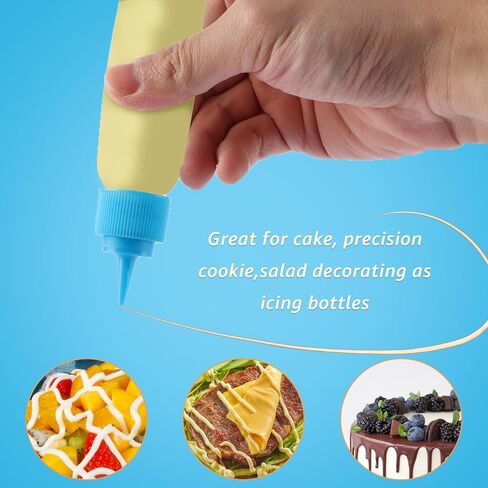 40 Pack Small Squeeze Writer Bottles 2 Oz, 20 Each (1 & 2 Oz) Small Cookie Icing Bottles, Small Easy Squeeze Bottle for Food Coloring, Food DIY & Ice Cream Decoration in Kuwait