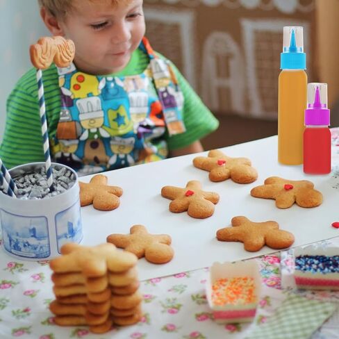 40 Pack Small Squeeze Writer Bottles 2 Oz, 20 Each (1 & 2 Oz) Small Cookie Icing Bottles, Small Easy Squeeze Bottle for Food Coloring, Food DIY & Ice Cream Decoration in Kuwait