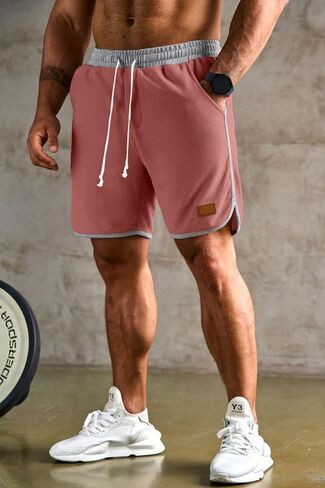 JMIERR Mens Athletic Shorts Casual Elastic Waist Drawstring Stretch Short Waffle Beach Running Shorts Workout Sweat Gym Short in Saudi Arabia