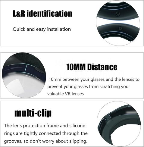 Glasses Spacer Protector Compatible with Meta Quest 3 Lens Protector Glasses Lens Insert Bumper Frame Anti-Scratch Ring,Protect Myopia Glasses from Scratching Compatible with Meta Quest 3 Accessories in Saudi Arabia