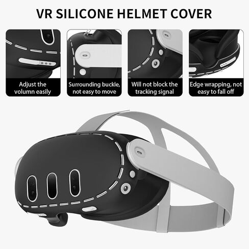 VR Accessories for Meta Quest 3, 2 in 1 Silicone Protective Case Set and Controller Grip Cover Compatible with Meta Oculus Quest 3, Comfortable Feel, Easy Installation in Saudi Arabia