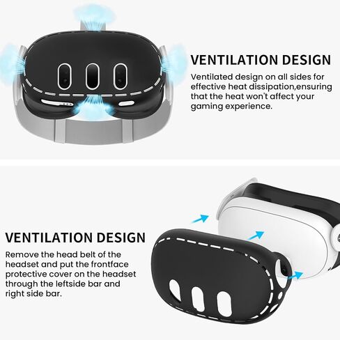 VR Accessories for Meta Quest 3, 2 in 1 Silicone Protective Case Set and Controller Grip Cover Compatible with Meta Oculus Quest 3, Comfortable Feel, Easy Installation in Saudi Arabia