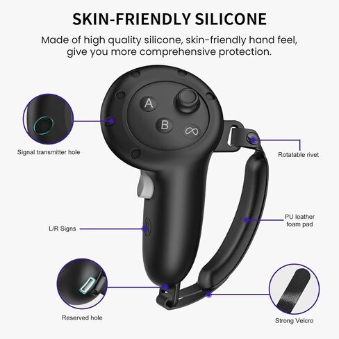 VR Accessories for Meta Quest 3, 2 in 1 Silicone Protective Case Set and Controller Grip Cover Compatible with Meta Oculus Quest 3, Comfortable Feel, Easy Installation in Saudi Arabia