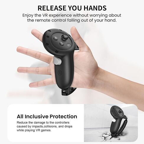 VR Accessories for Meta Quest 3, 2 in 1 Silicone Protective Case Set and Controller Grip Cover Compatible with Meta Oculus Quest 3, Comfortable Feel, Easy Installation in Saudi Arabia
