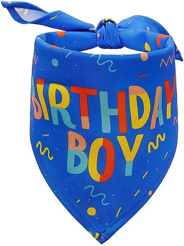 Birthday Boy Dog Bandana, Printed Dog Bandana Pet Scarf Dog Birthday Party Supplies for Dogs Pet Accessories for Dog Lovers Reveal Ideas in Kuwait