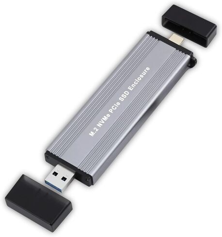 M.2 NVMe PCIe SSD Enclosure Adapter, Solid State Drive External Enclosure with USB3.2 Gen2 USB C Dual Connector, for Computer, Laptop, OTG Enabled Phone in Saudi Arabia