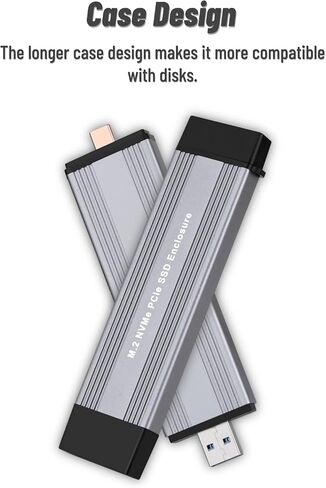 M.2 NVMe PCIe SSD Enclosure Adapter, Solid State Drive External Enclosure with USB3.2 Gen2 USB C Dual Connector, for Computer, Laptop, OTG Enabled Phone in Saudi Arabia