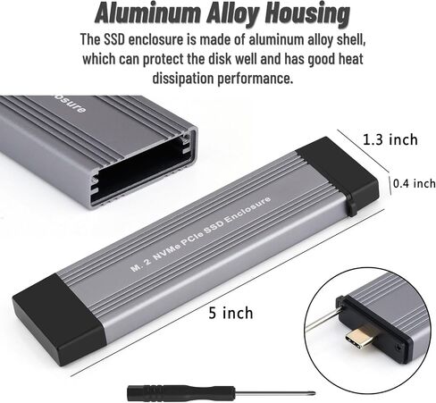 M.2 NVMe PCIe SSD Enclosure Adapter, Solid State Drive External Enclosure with USB3.2 Gen2 USB C Dual Connector, for Computer, Laptop, OTG Enabled Phone in Saudi Arabia