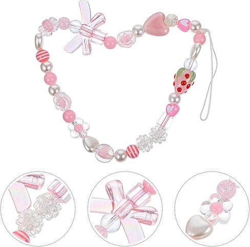 BESTOYARD 2pcs Mobile Phone Straps strawberry phone case phone case with charm strawberry decor decorative phone lanyard mobile phone chains phone charm phone decoration Stone bow tie resin in Saudi Arabia