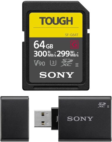 Sony 64GB UHS-II Tough G-Series SD Card and USB 3.1 SD Card Reader Bundle in Saudi Arabia