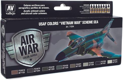 Vallejo USAF Colors Vietnam War Scheme Sea (8 Set) 17ml Paint, 0.57 Fl Oz (Pack of 8) (VJ71204) in Saudi Arabia