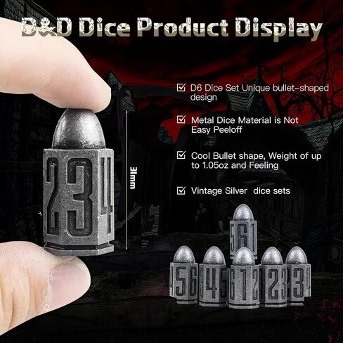 DND Dice,D6 Dice DND,16mm D&D Metal Dice Set for Dungeons and Dragons with Blue Dice,Tenzi,Farkle,Yahtzee, Bunco or Teaching Math (Line-Blue) in Saudi Arabia