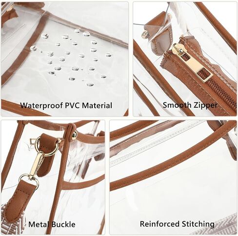 Clear Crossbody Bag for Women,Clear Purse Stadium Approved with Wide Removable Strap,Clear Shoulder bag for Concert in Saudi Arabia