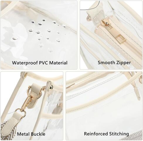 Clear Crossbody Bag for Women,Clear Purse Stadium Approved with Wide Removable Strap,Clear Shoulder bag for Concert in Saudi Arabia