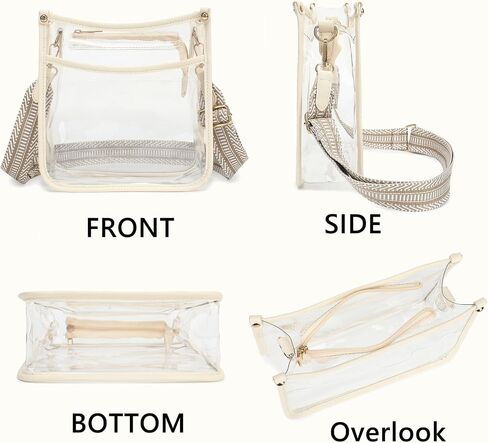 Clear Crossbody Bag for Women,Clear Purse Stadium Approved with Wide Removable Strap,Clear Shoulder bag for Concert in Saudi Arabia