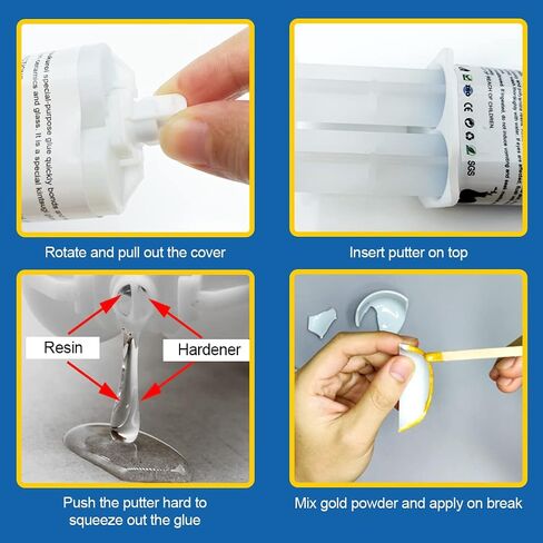 Kintsukuroi Glue, 50ml Kintsugi Instant Mix Epoxy Adhesives, High Viscosity Kintsugi for Kintsugi Art, Supplement for Special-purpose Glue in Kintsugi Repair Kit, High-strength Bonding, Repair Lasting in Saudi Arabia