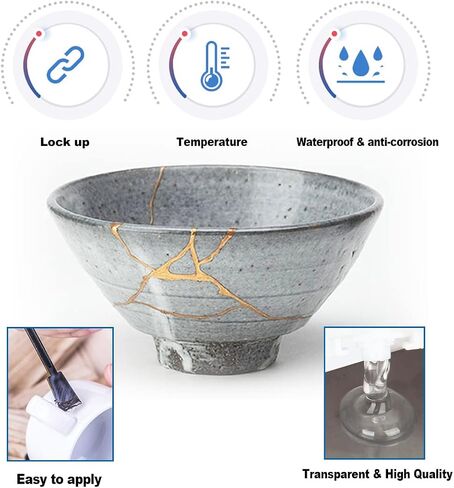 Kintsukuroi Glue, 50ml Kintsugi Instant Mix Epoxy Adhesives, High Viscosity Kintsugi for Kintsugi Art, Supplement for Special-purpose Glue in Kintsugi Repair Kit, High-strength Bonding, Repair Lasting in Saudi Arabia