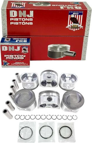 طقم مكبس وحلقة DNJ PRK634 لـ 1996-2004 إنفينيتي ميركوري نيسان فرونتير باثفايندر كويست QX4 فيلجر إكستيرا 3.3L V6 SOHC 12 فولت يستنشق بشكل طبيعي VG33E in Saudi Arabia