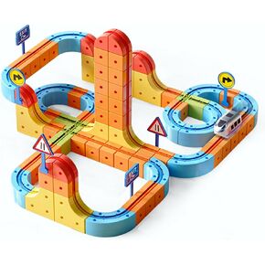 Electric Train Set,Car Track for Toddlers, for Kids 3 4 5 6 7 8 Years Old,Gravity-Defying 3D Embedded Layouts & Motorized Car,STEM Learning Toy Gift,Deluxe Set(146 Piece) in Saudi Arabia