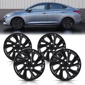 WolfX 15 Inch Hubcaps Set of 4 Wheel Rim Cover for Hyundai Elantra Sedan 2017-2020 (Only Fit for Steel Hub) PP Material Wheel Rim Hub Cap Replacement, (5096G, Black Lacquer) in Saudi Arabia
