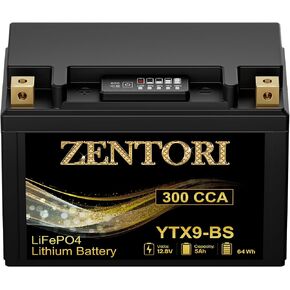 بطارية ليثيوم YTX9-BS، 300CCA 5Ah، تناسب ATV UTV Honda XR650، Kawasaki Ninja، KTM Duke، BMW C650 Evolution. بطارية دراجة نارية LiFePO4 4000 + دورات IP66 تحل محل YTZ9-BS / YTZ9 CTX9-BS ETX9-BS GTX9-BS in Kuwait