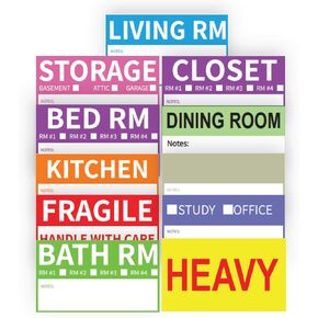 AIPackNFind 300 Count 3.4x2 Moving Labels for 1-4 Bedroom – Color Coded Stickers for Packing Boxes – 11 Room Designs – Waterproof & Tear Resistant – Removable Adhesive – Blank Labels for Custom Notes in Saudi Arabia