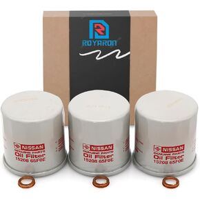 Genuine OEM Engline Oil Filter 15208-65F0E w/ 11026-JA00A Royaron Oil Drain Plug Gasket Compatible with Nissan/Infiniti in Saudi Arabia