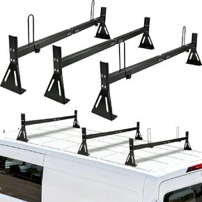 No Drilling Required Van Ladder Rack,Van Roof Rack with Cargo Stoppers,Compatible with 2013-2025 RAM ProMaster 1500/2500/3500 Low/High(Not City) in Saudi Arabia