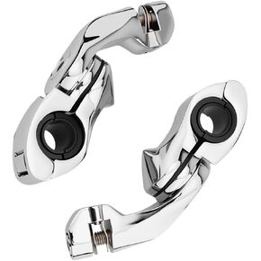 TSUNG Highway Pegs P-Clamp Mount Kit أوتاد قدم الدراجة النارية مناسبة لقضبان التصادم 1 بوصة و1.25 بوصة مشبك دعامة للقدم متوافق مع Harley Touring Electra Road King Road Glide (كروم قصير) in Kuwait