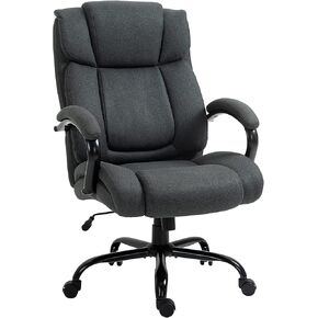 Vinsetto Big and Tall Executive Office Chair 485lbs with Wide Seat, High Back Computer Desk Chair with Tilt, Adjustable Height, Charcoal Gray in Saudi Arabia