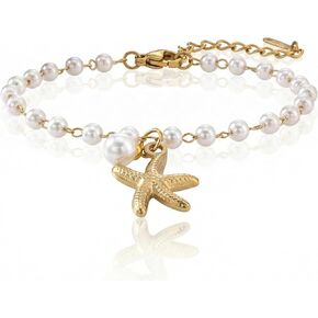 Steering Wheel Charm Car Accessory Starfish Pearl Pendant Hanging for Women Beachy Car Charms Gold Chain Rearview Mirror Decor Accessories in Saudi Arabia