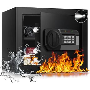 1.2 Cub Small Fireproof Safe for Home, Personal Fire Safe Box with Digital Keypad Key and Removable Shelf, Small Security Box for Money Firearm Medicine Valuables in Saudi Arabia