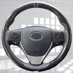 Perforated Nappa Leather 2-Piece Steering Wheel Cover with Center Mark, O-Type, 14.5"-15.8", Non-Slip & Wear-Resistant, Sporty Style, Fits Sedans, SUVs, Off-Road Pickups and More (Napak Black) in Saudi Arabia