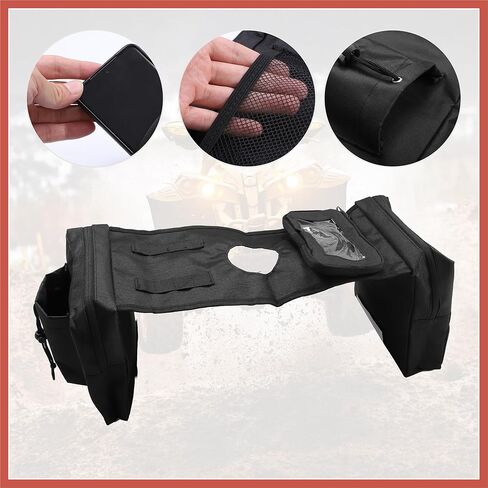 ACROPIX 1-Pack Quad ATV 4- Saddlebags Cargo Pouch Storage UTV دراجة نارية خزان الغاز حقيبة السرج لبولاريس سبورتسمان 450 570 850 XP 1000 أسود 600D أكسفورد قطع غيار السيارات in Kuwait